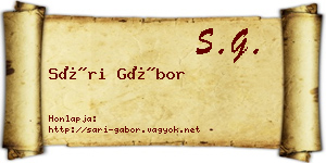 Sári Gábor névjegykártya