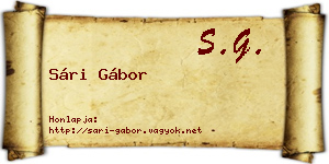 Sári Gábor névjegykártya
